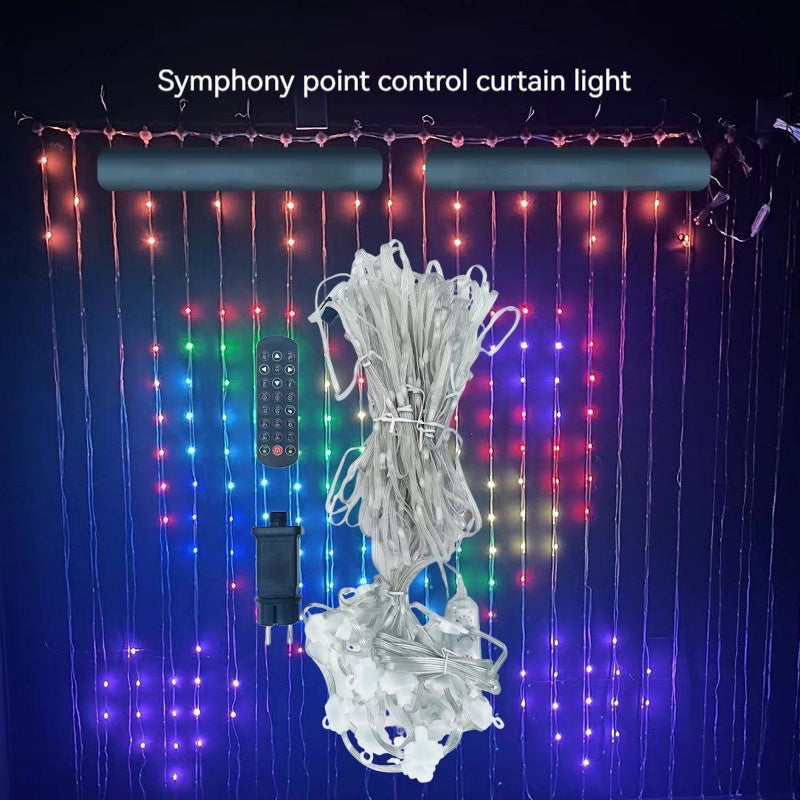 Smart LED RGB Curtain String Lights Bluetooth APP Control Christmas Fairy Light Garland DIY Picture Display Party Wedding Decor